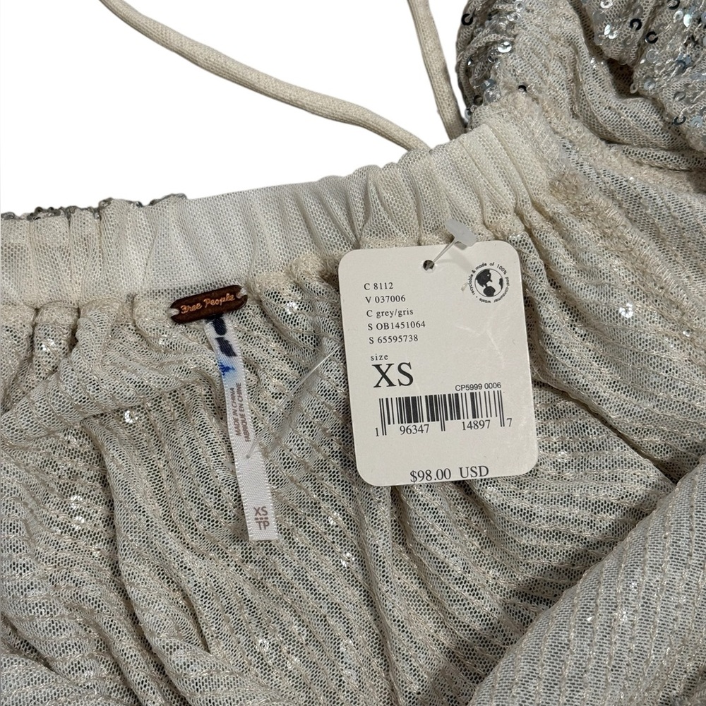 Free People Silver Sequin Long Sleeve Top - Picture 8 of 9